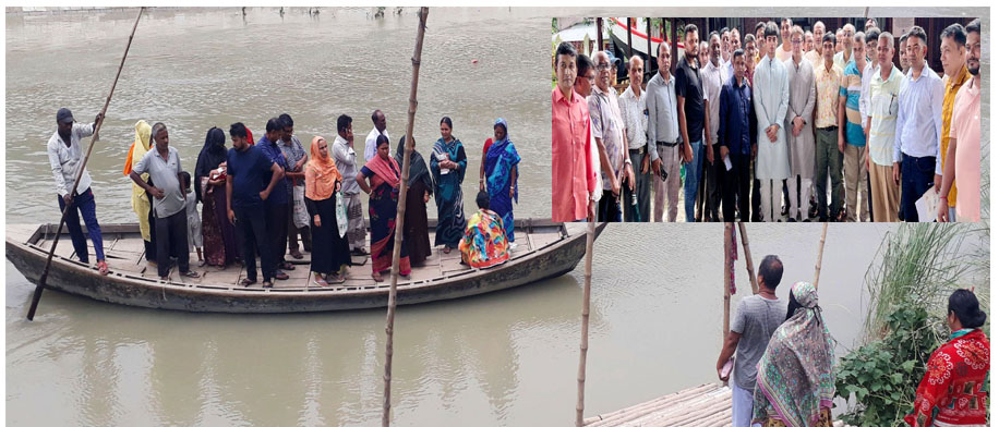 দীর্ঘ প্রতিক্ষার পর দুর্ভোগের অবসান কুমুদিনী হাসপাতাল সংলগ্ন নদীর উপর নিরাপদ পাকা সেতু হচ্ছে