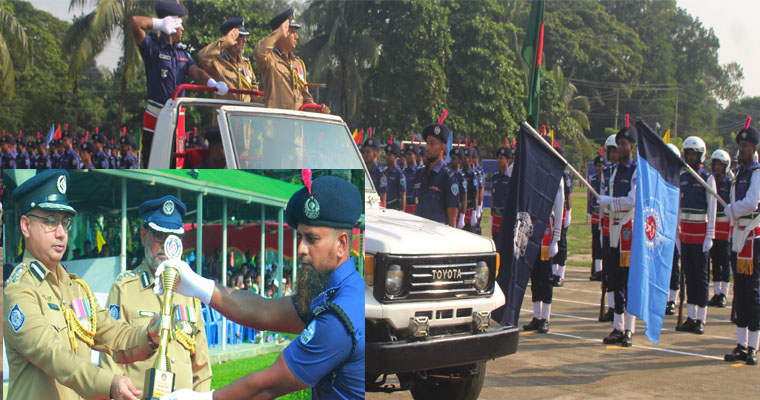 মির্জাপুরে পুলিশ ট্রেনিং সেন্টারে বিভাগীয় ক্যাডেটদের সমাপনী কুচকাওয়াজ